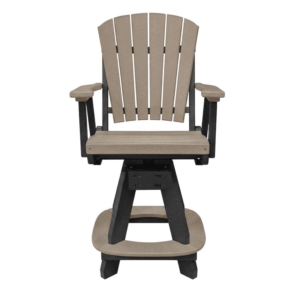 Black Base Counter Height Swivel Arm Chair With Black Base For Outdoor Dining. Picture 4