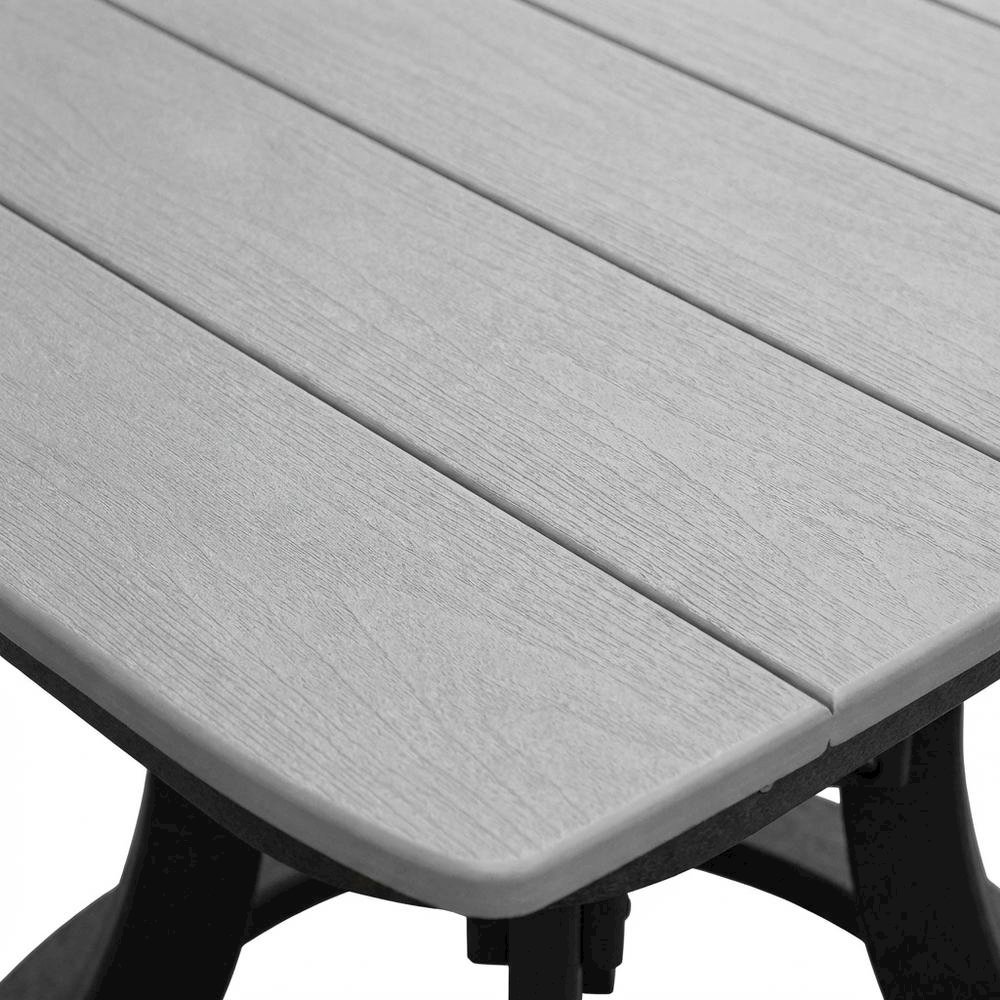 Square Counter Height Table In Light Gray And Black Base With Outdoor Durability. Picture 5