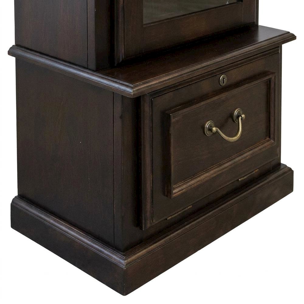 Brown Solid Wood 8-Gun Locking Storage Cabinet with Narrow Profile. Picture 5