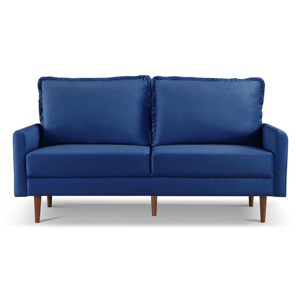 69 Inch Wide Upholstered Two Cushion Sofa with Cambered Arms. Picture 1