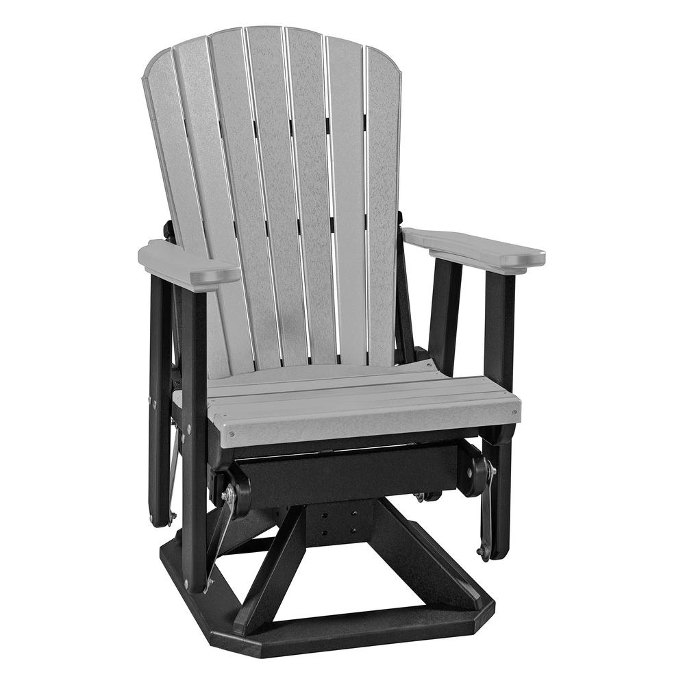 Fan Back Swivel Glider in Light Gray and Black. Picture 1