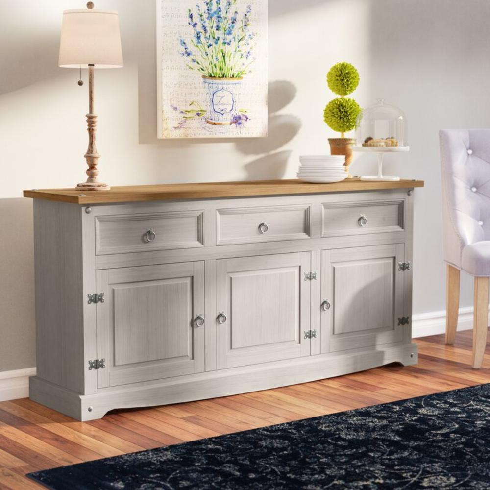 Model COG917 Cottage Series Wood Buffet Sideboard in Corona Gray. Picture 7