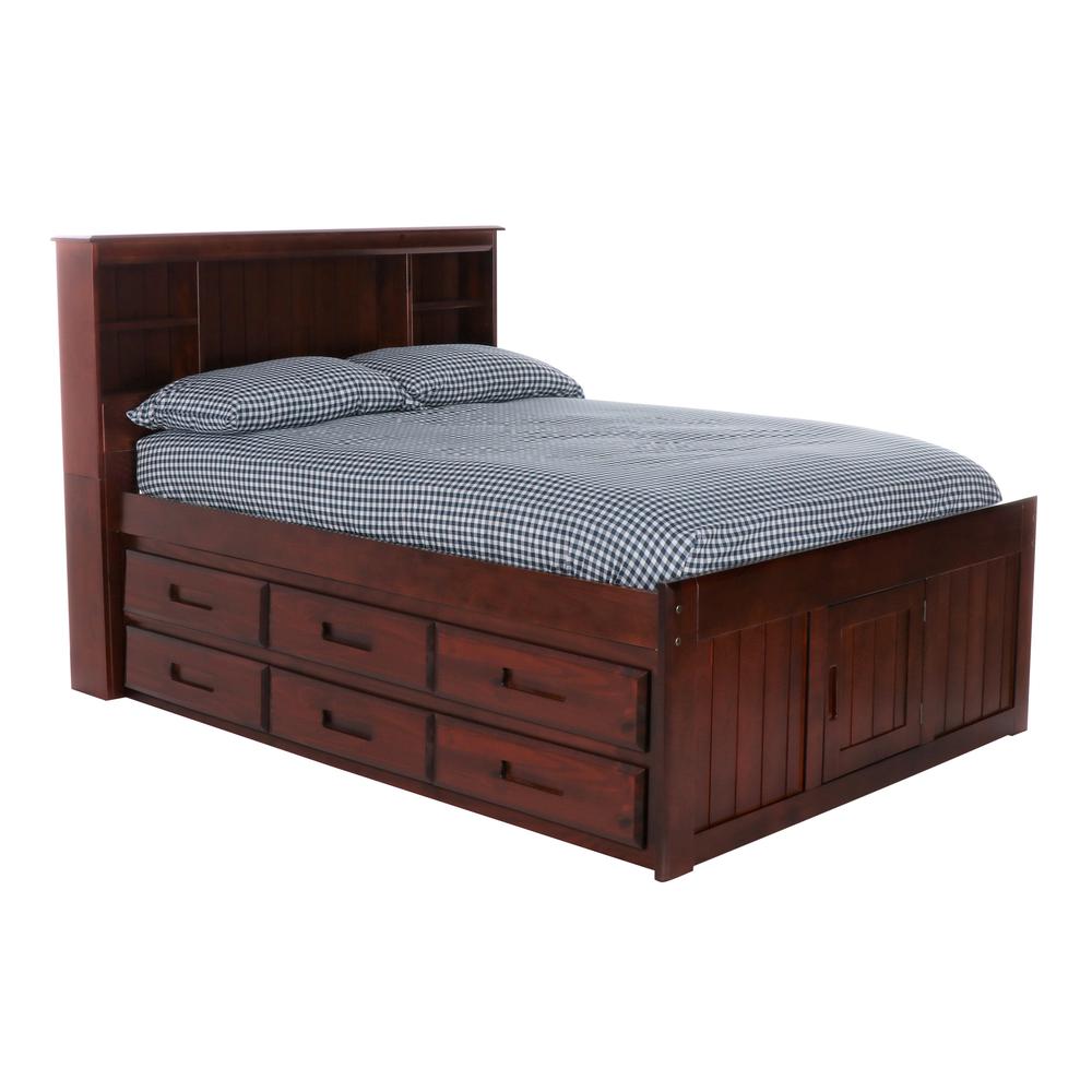 Full Captains Bookcase Bed with Two Six Drawer Pedestals. Picture 5