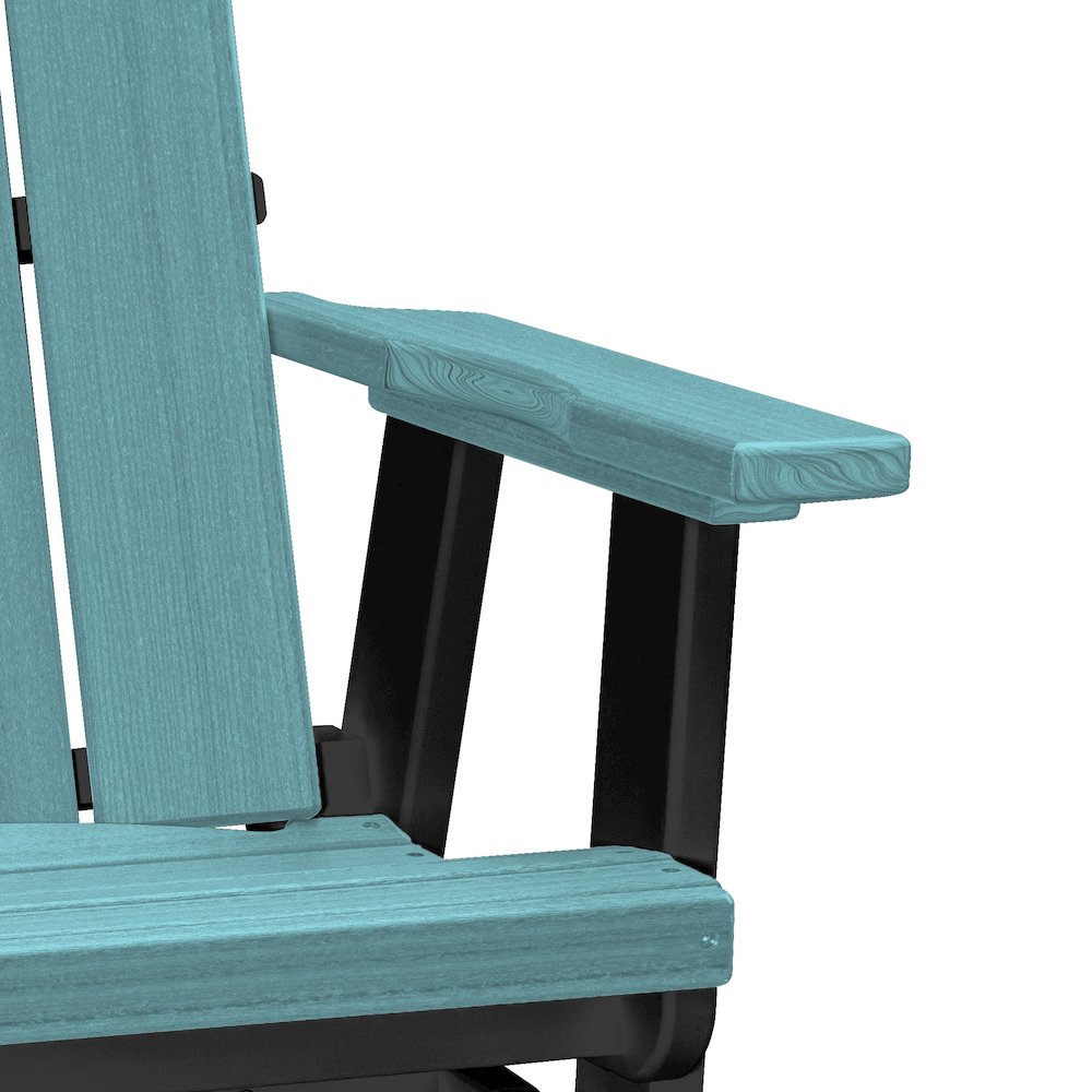 Brandon Swivel Glider in Aruba Blue on a Black Base. Picture 3