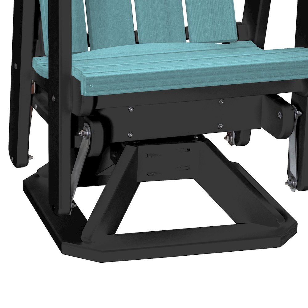 Brandon Swivel Glider in Aruba Blue on a Black Base. Picture 5