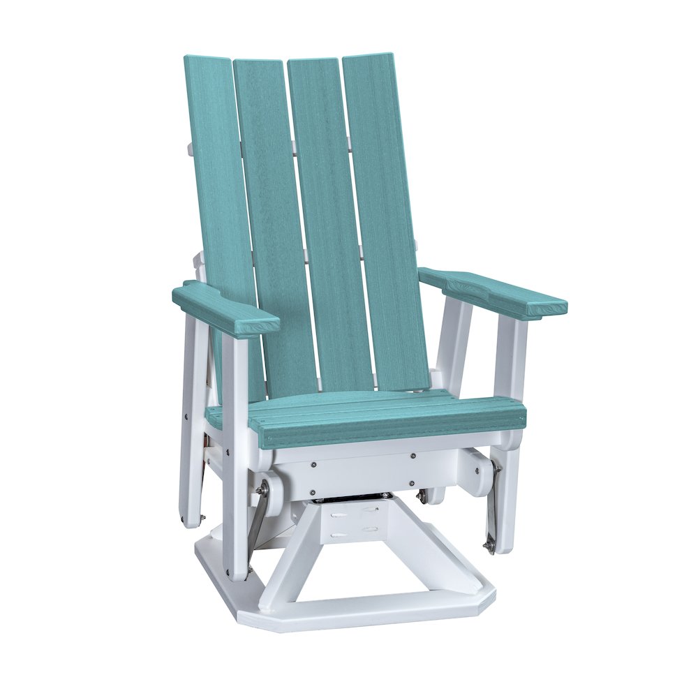 Brandon Swivel Glider in Aruba Blue on a White Base. Picture 1