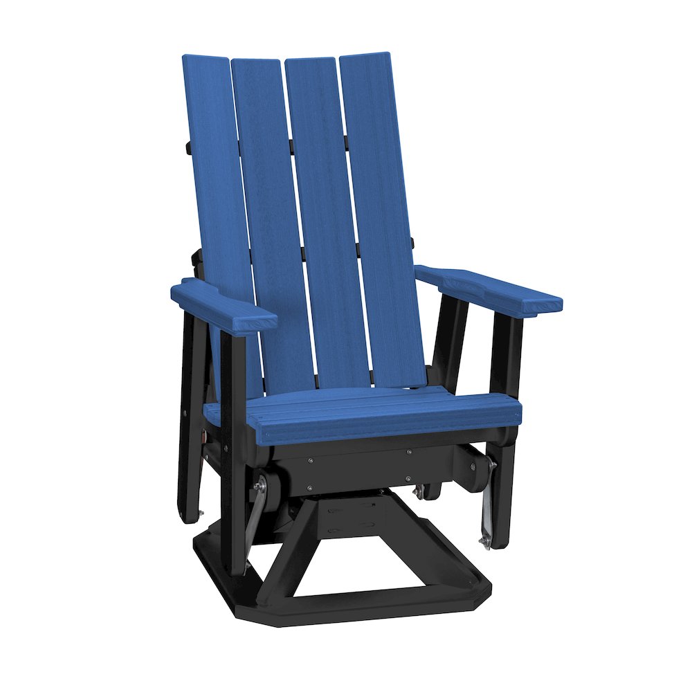 Brandon Swivel Glider in Blue on a Black Base. Picture 1