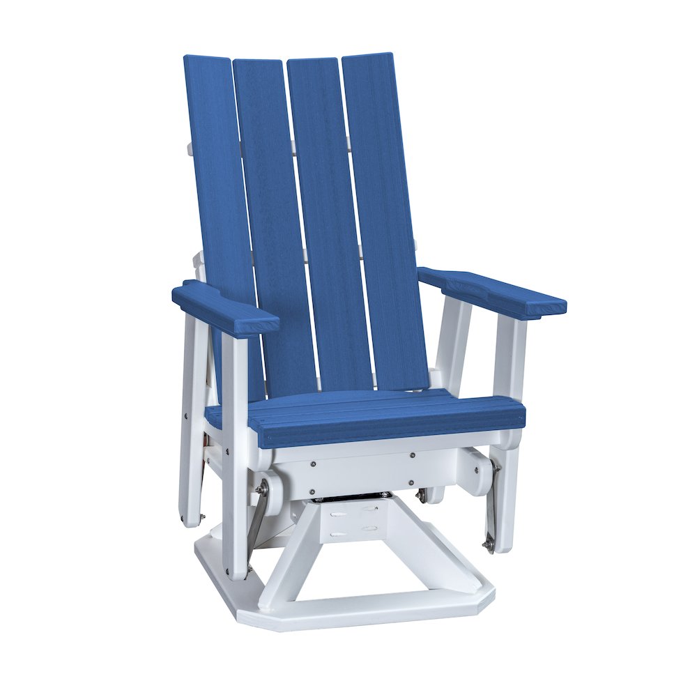 Brandon Swivel Glider in Blue on a White Base. Picture 1