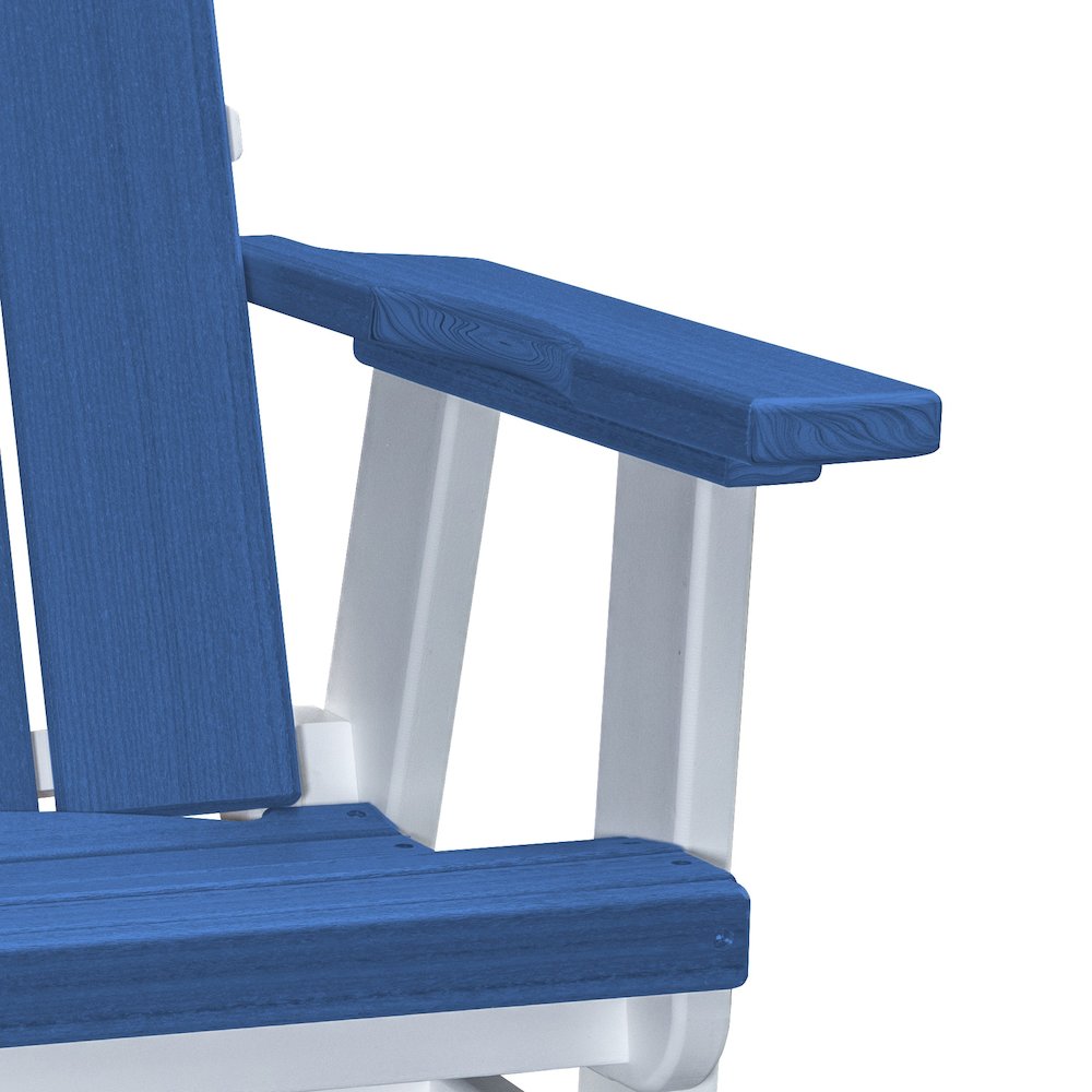 Brandon Swivel Glider in Blue on a White Base. Picture 4