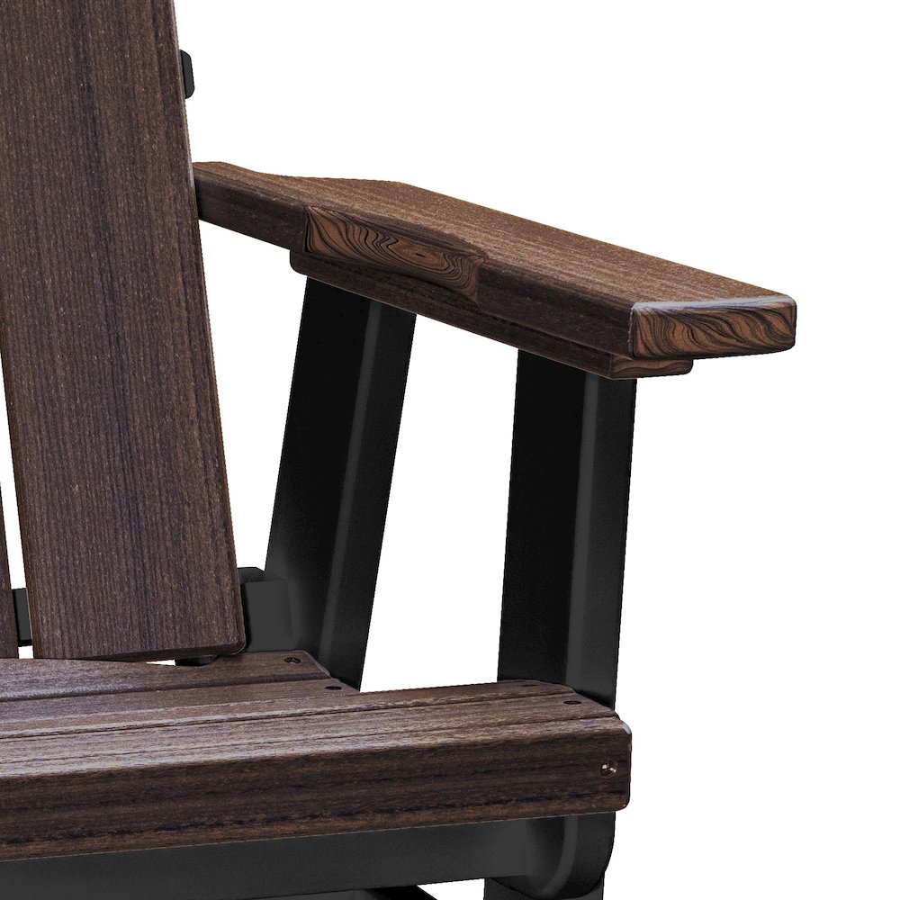 Brandon Swivel Glider in Brazilian Walnut on a Black Base. Picture 4