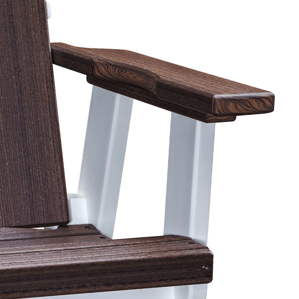 Brandon Swivel Glider in Brazilian Walnut on a White Base. Picture 3