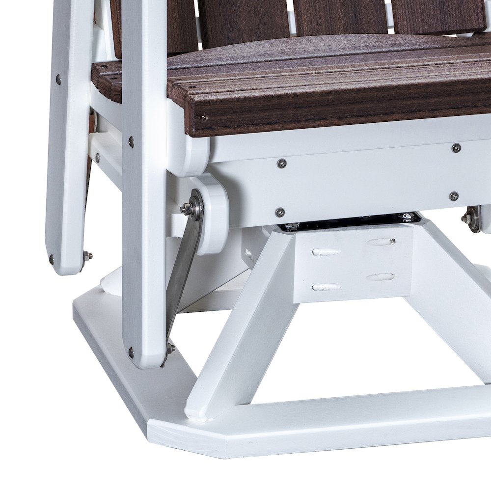 Brandon Swivel Glider in Brazilian Walnut on a White Base. Picture 9