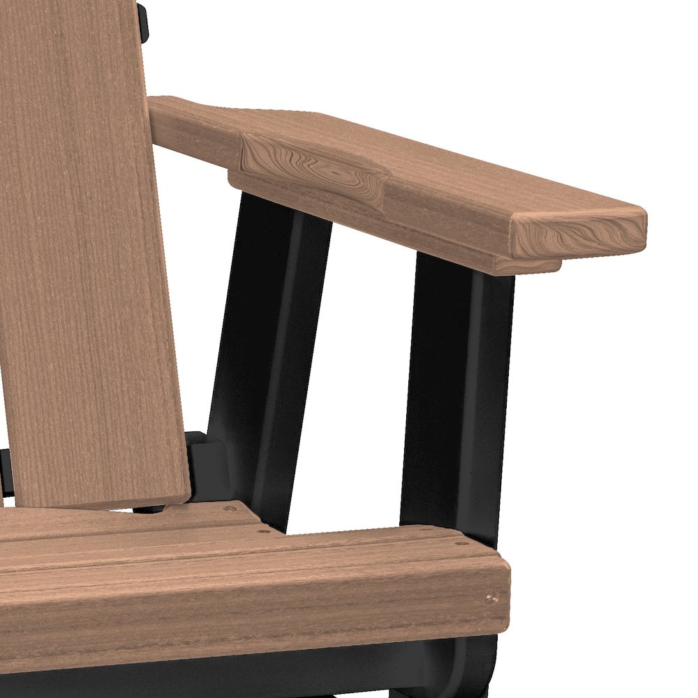 Brandon Swivel Glider in Cedar on a Black Base. Picture 3