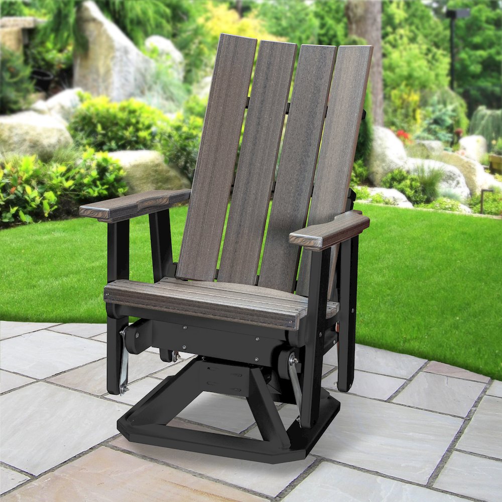 Brandon Swivel Glider in Coastal Gray on a Black Base. Picture 3