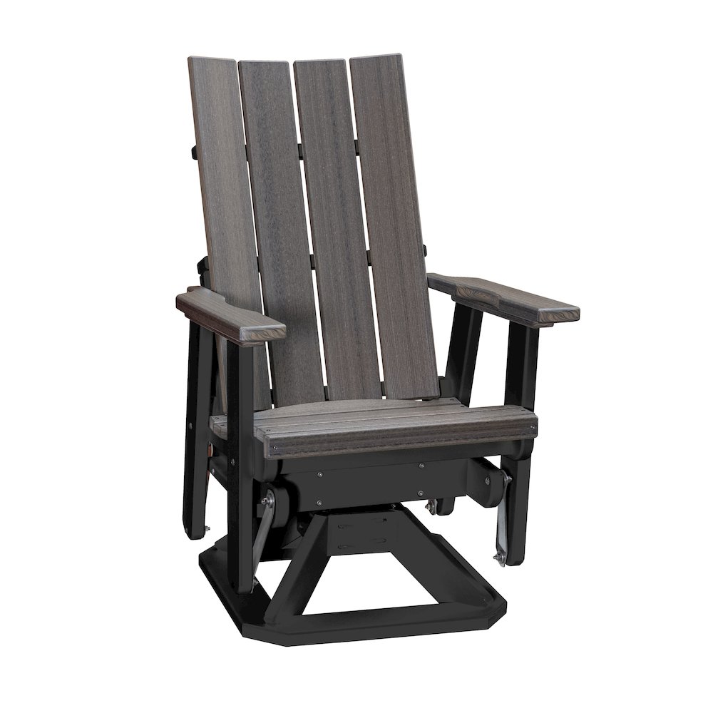 Brandon Swivel Glider in Coastal Gray on a Black Base. Picture 1
