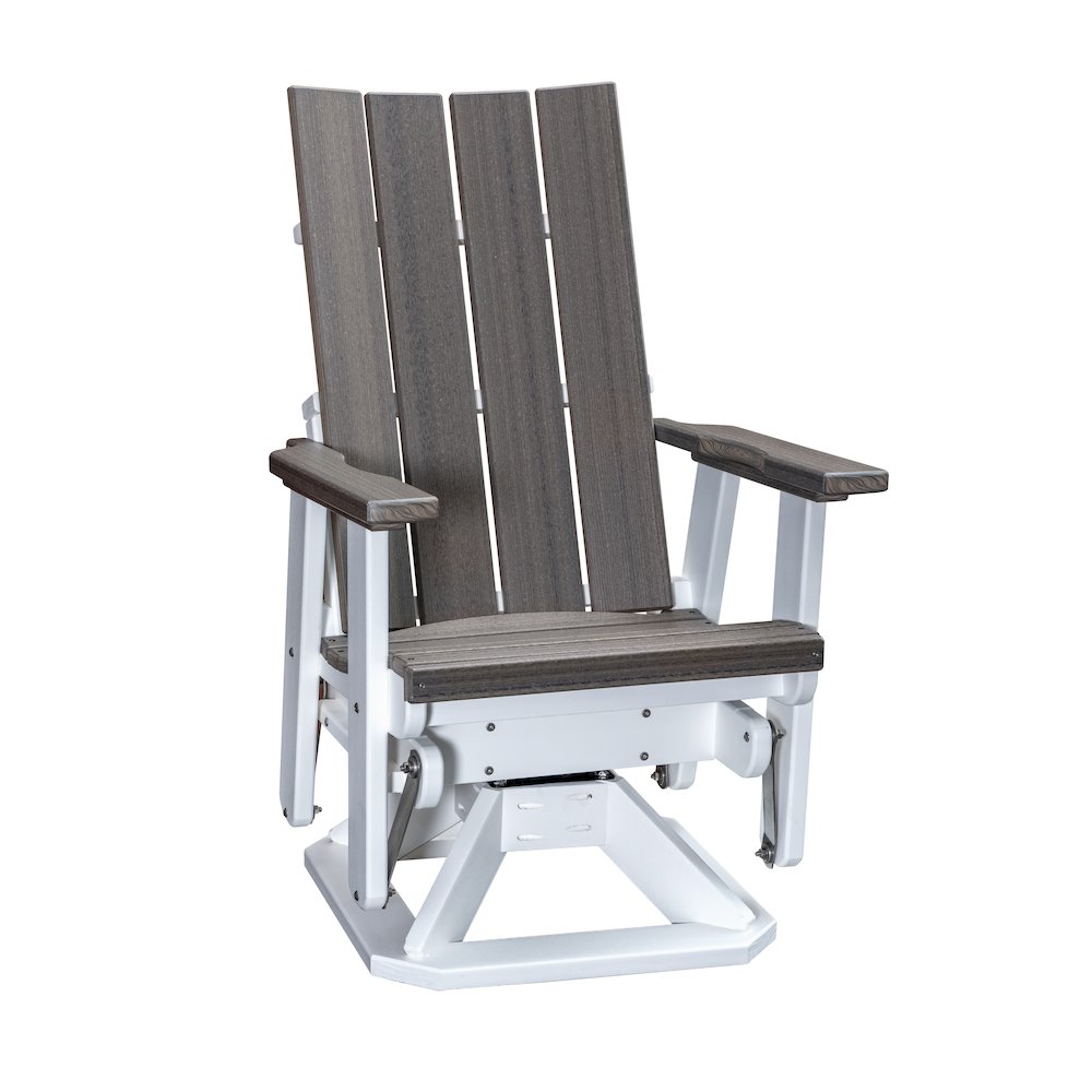 Brandon Swivel Glider in Coastal Gray on a White Base. Picture 1