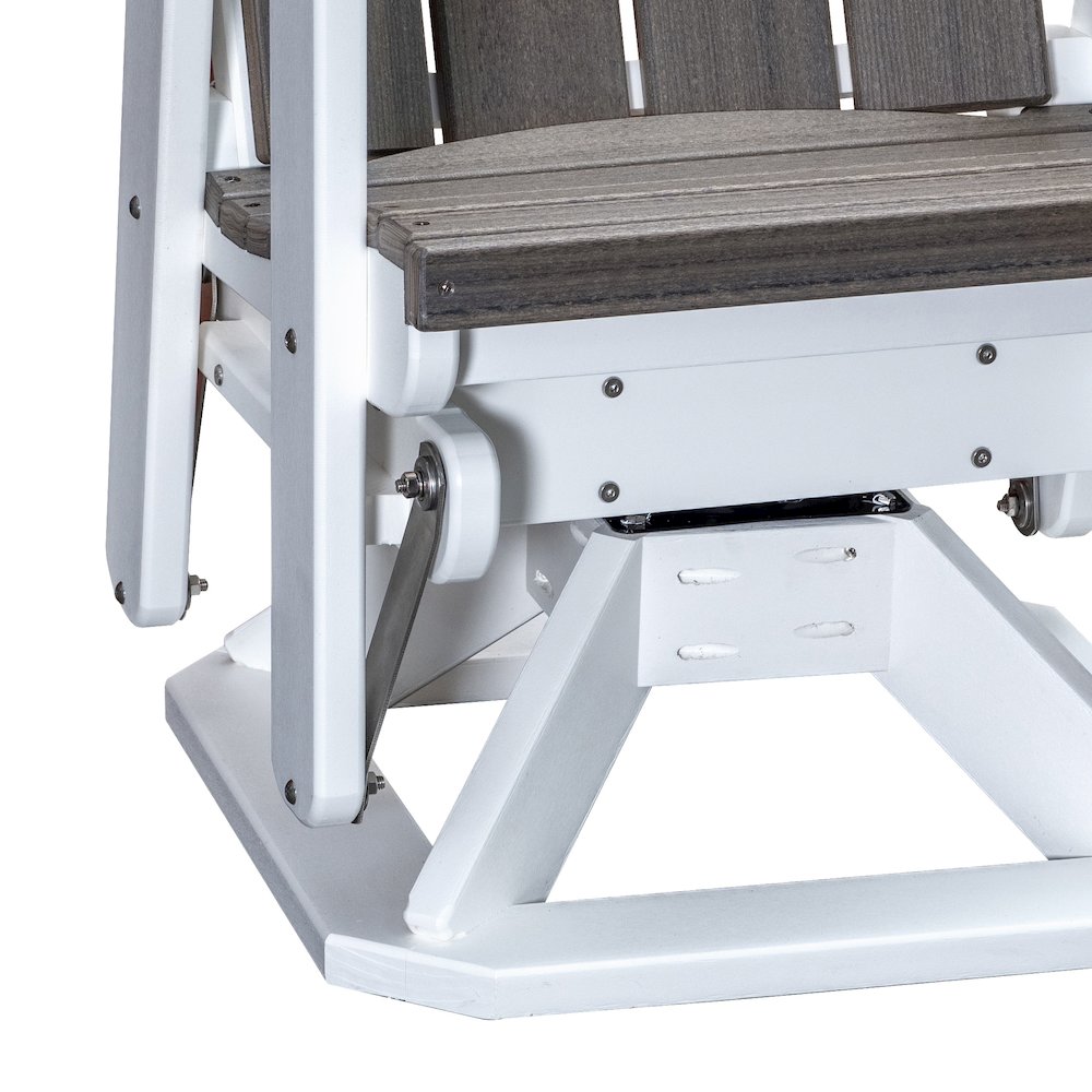 Brandon Swivel Glider in Coastal Gray on a White Base. Picture 9