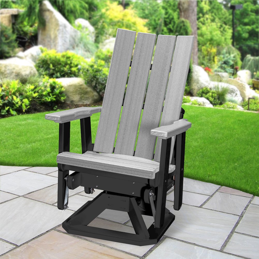 Brandon Swivel Glider in Light Grey on a Black Base. Picture 2