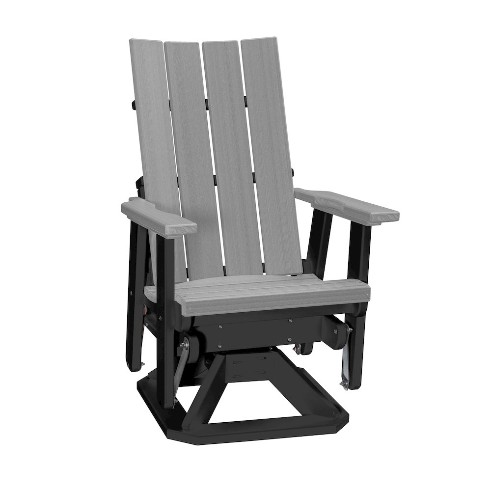 Brandon Swivel Glider in Light Grey on a Black Base. Picture 1