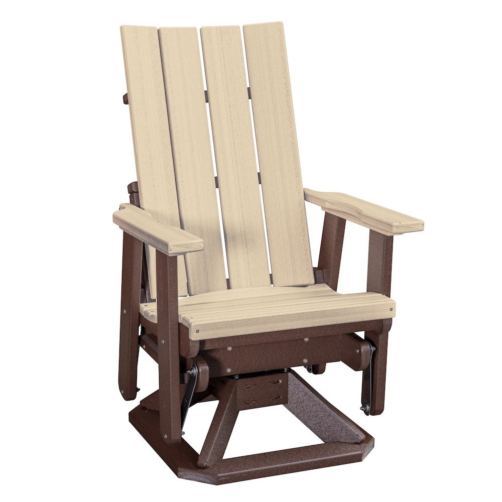 Brandon Swivel Glider in Weatherwood on a Tudor Brown Base. Picture 1