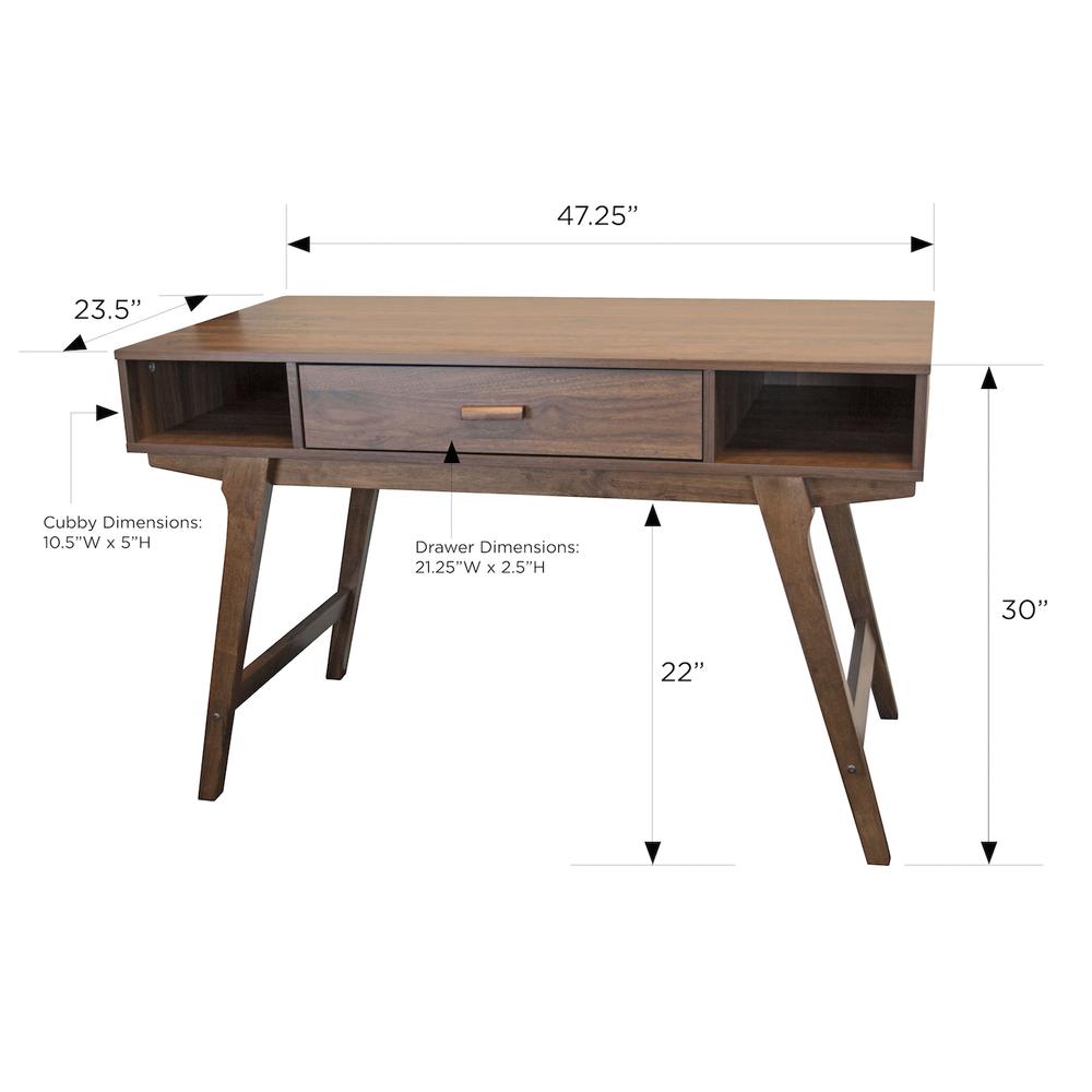 Mid Century Desk with One Drawer and Sturdy Legs. Picture 2