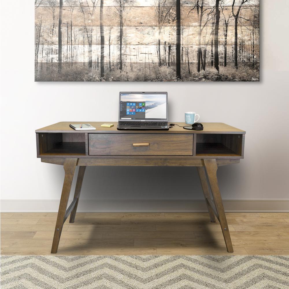 Mid Century Desk with One Drawer and Sturdy Legs. Picture 1