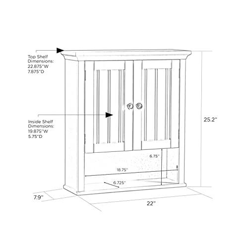 Two Door Wall Cabinet with shelves. Picture 7