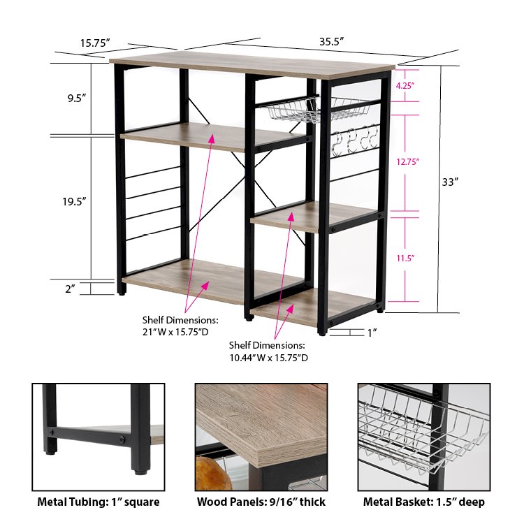Kitchen Island with Slide Out Vegetable Basket. Picture 10