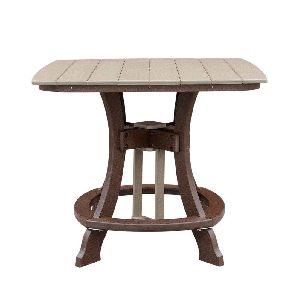 Tudor Brown Square Outdoor Dining Table, Polyethylene Finish. Picture 4