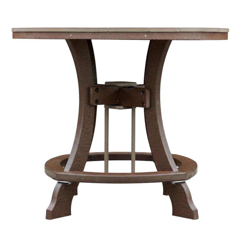 Polyethylene Outdoor Dining Table With Weatherwood Finish And Tudor Brown Base. Picture 4