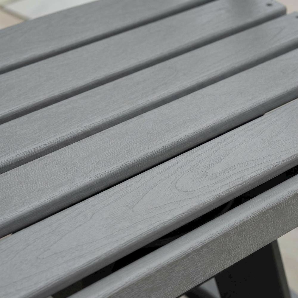 Outdoor Dining Chair With Swivel Arm And Light Gray Finish On Black Base. Picture 5