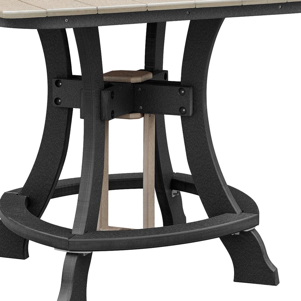 OS Home and Office Model 44S-C-WWBK Counter Height Square Table in Weatherwood with Black Base. Picture 2