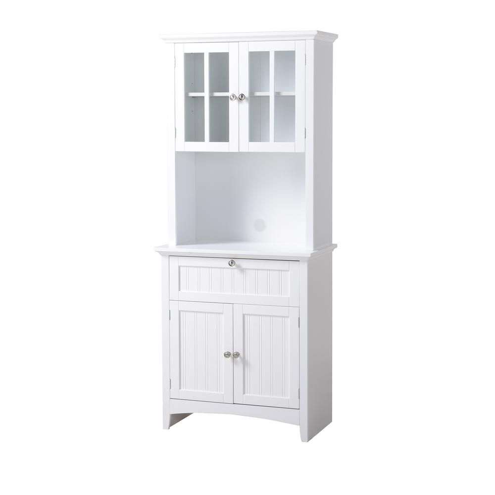 Buffet and Hutch with Framed Glass Doors and Drawer. Picture 1