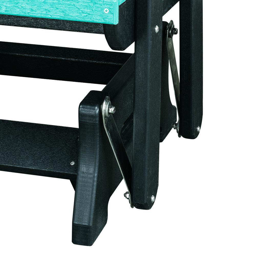 Double Glider with Center Table in Aruba Blue and Black. Picture 6