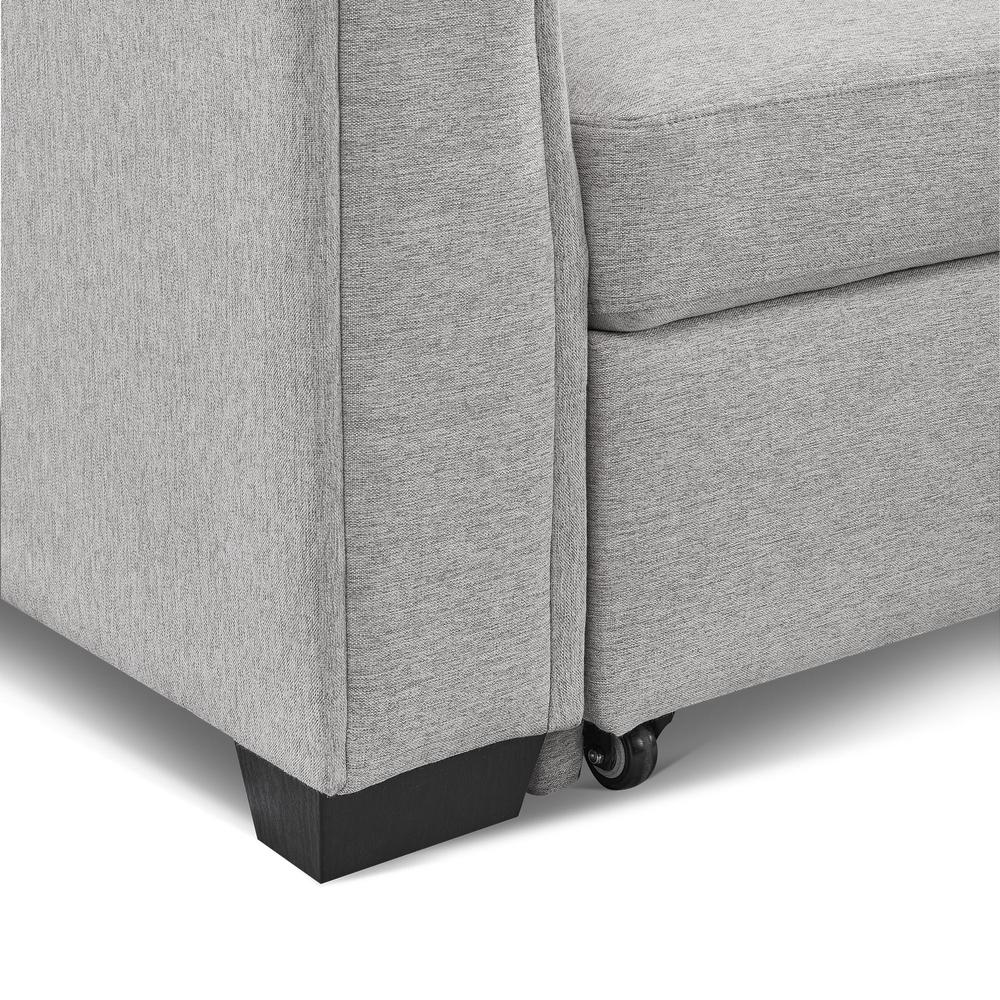 Tufted Sectional Chaise Sofa Sleeper with Storage in Light Grey. Picture 6
