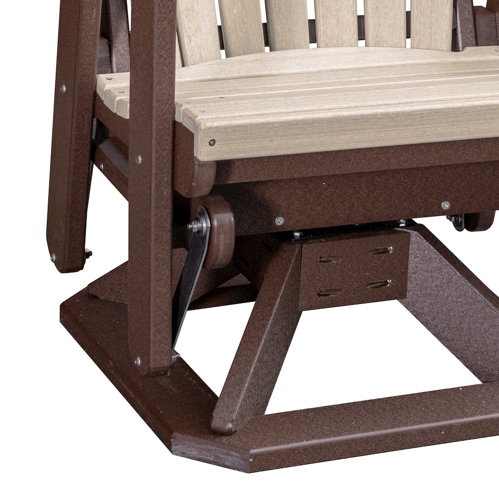 Fan Back Swivel Glider in Birchwood on a Tudor Brown Base. Picture 7