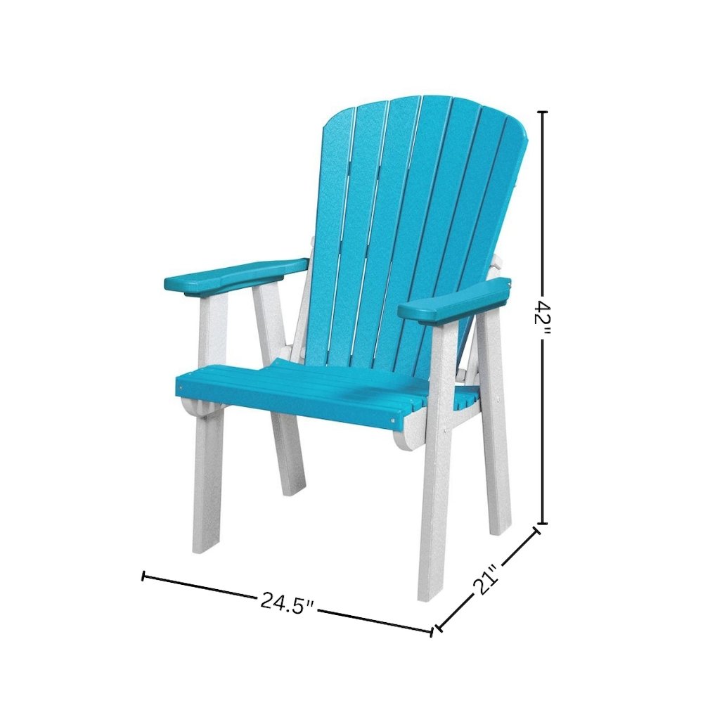 Fan Back Dining Chair, Single Seat, All-Weather HDPE, Aruba Blue. Picture 8