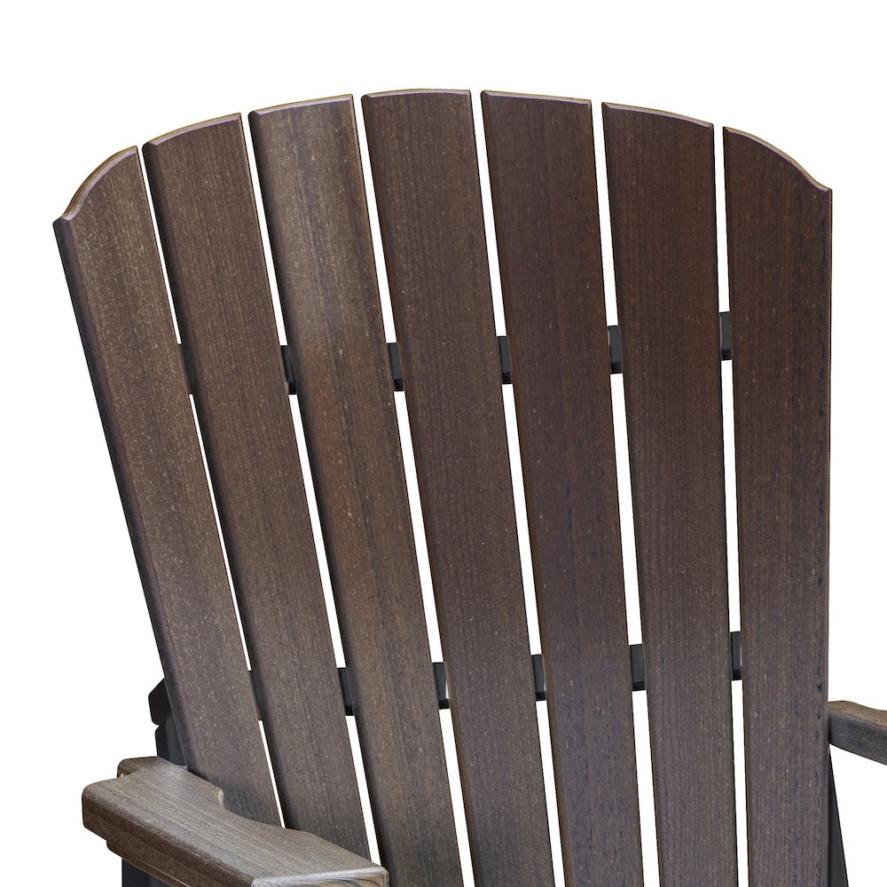 Fan Back Balcony Glider in Brazilian Walnut on a Black Base. Picture 6