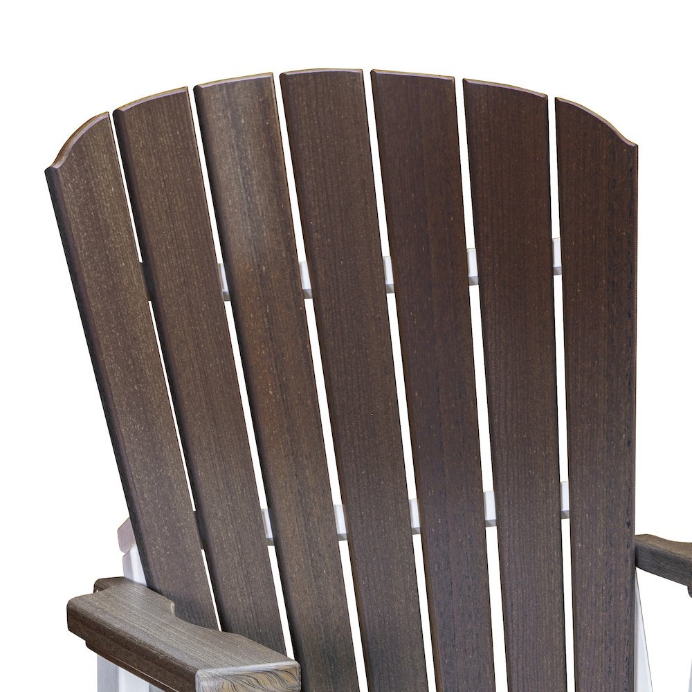 Fan Back Balcony Glider in Brazilian Walnut on a White Base. Picture 6
