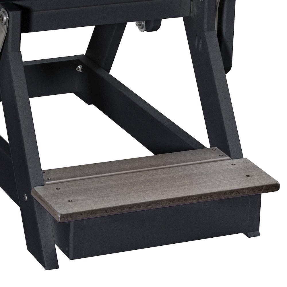 Fan Back Balcony Glider in Coastal Gray on a Black Base. Picture 5