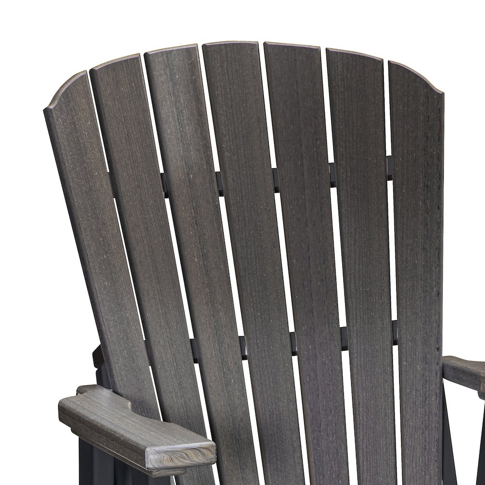 Fan Back Balcony Glider in Coastal Gray on a Black Base. Picture 6