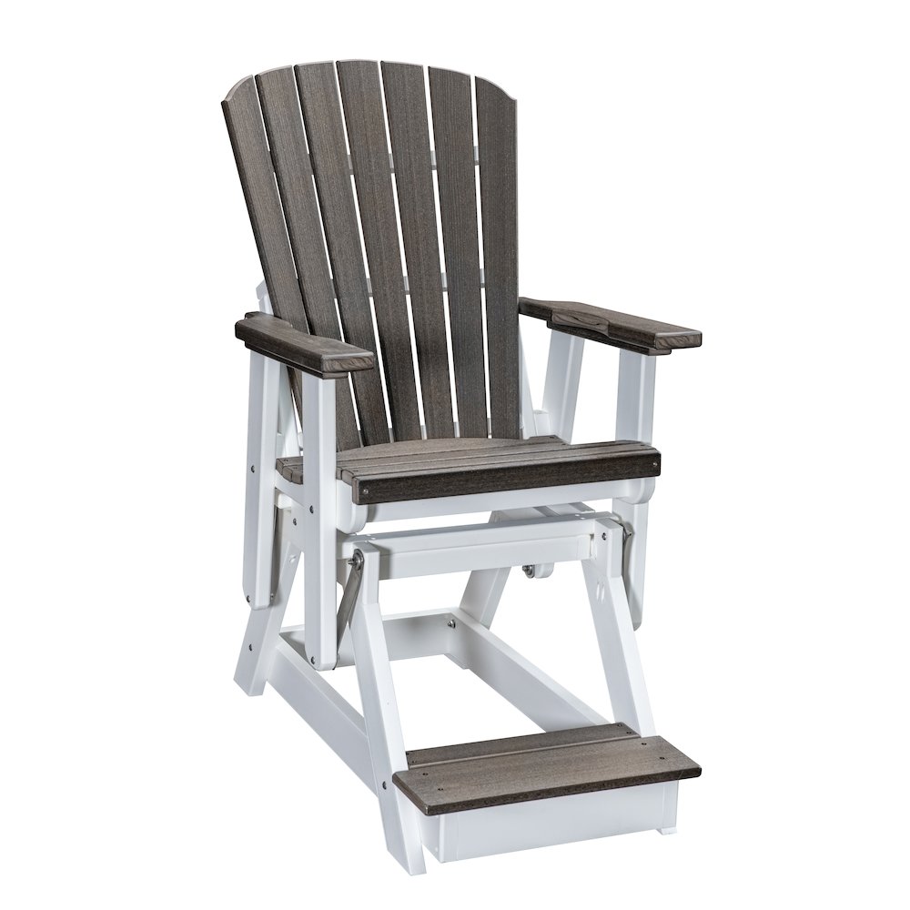Fan Back Balcony Glider in Coastal Gray on a White Base. Picture 1