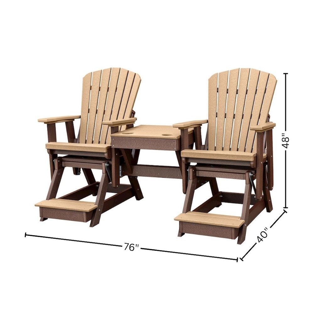 Double Balcony Height Glider, 2-Seater, Brown Center Table, Outdoor Seating. Picture 9