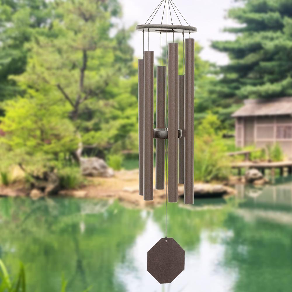 Wind Chime made with powder coated Aluminum tubes in Textured Copper. Picture 4
