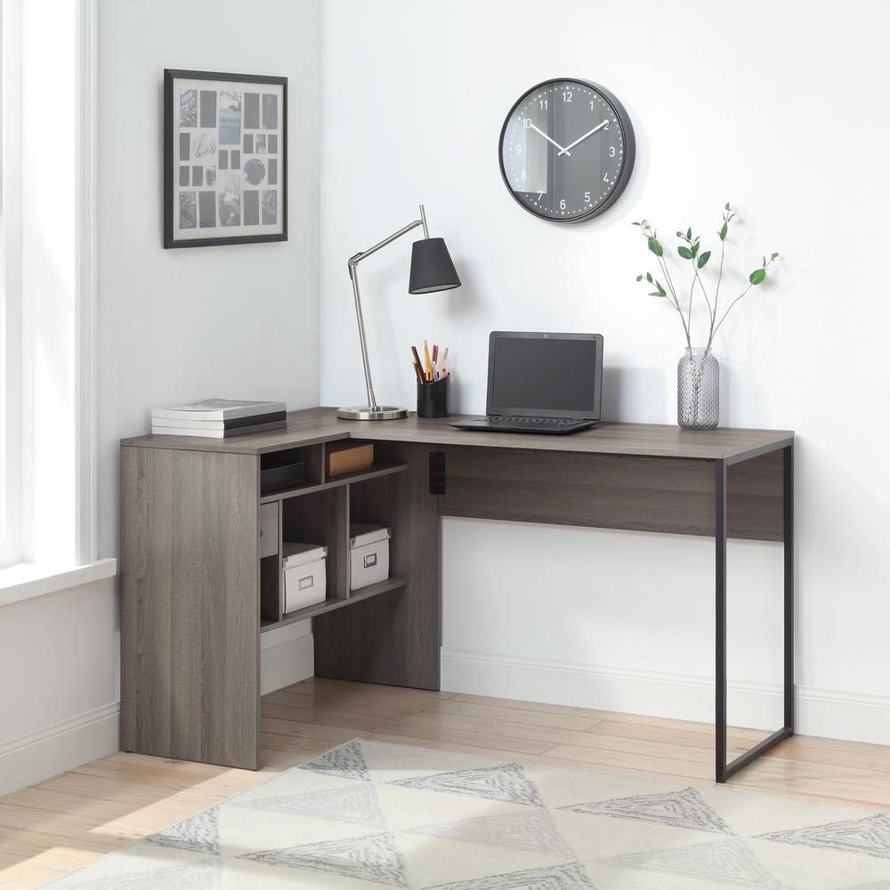 Hagney Lane L-Shape Desk in Farm Oak Finish, HGN782-FK. Picture 2