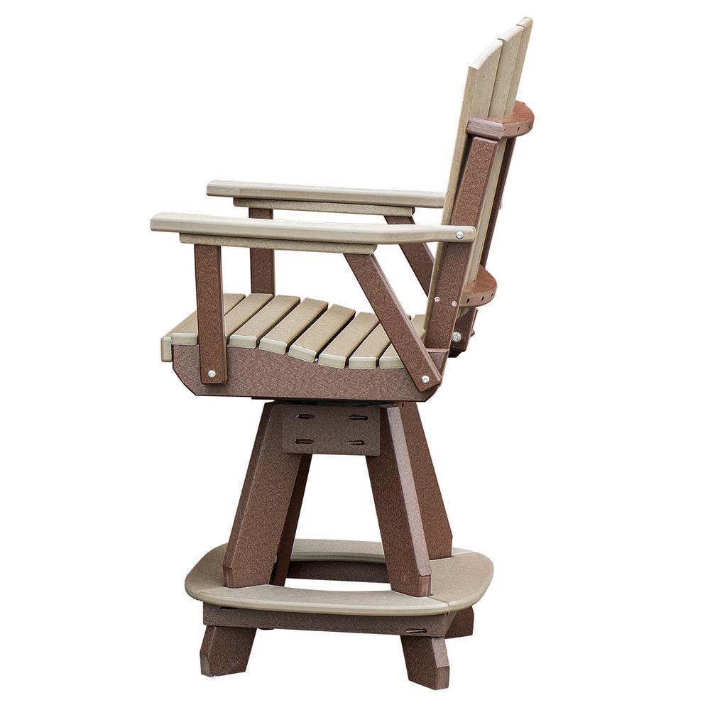 OS Home and Office Model 130-C-WWTB Counter Height Swivel Arm Chair in Weatherwood on a Tudor Brown Base. Picture 3