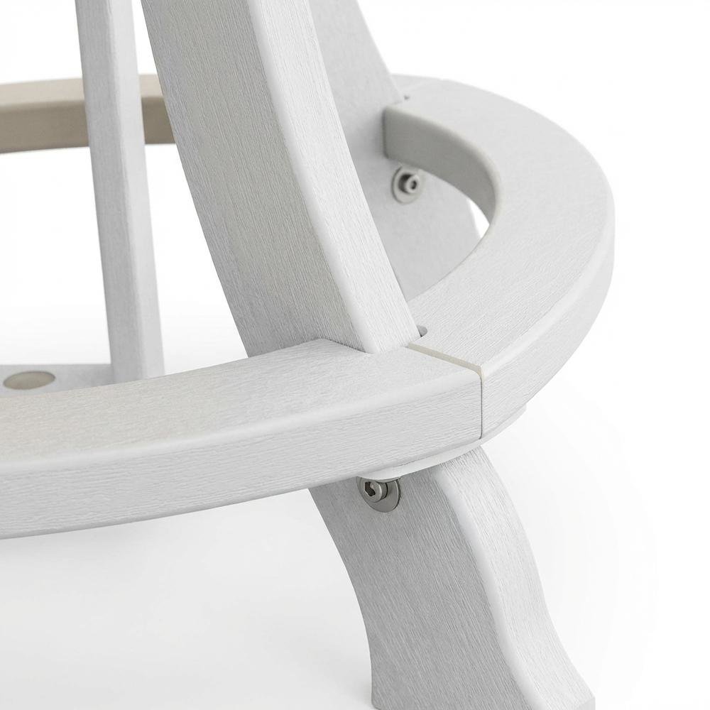 Square Outdoor Dining Table In Weatherwood, White Base, Polyethylene Material. Picture 6