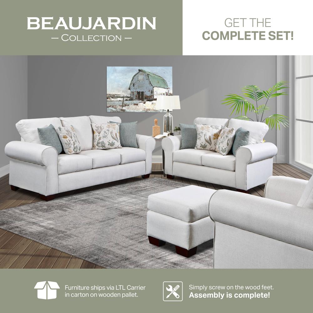 Living Room Beaujardin Sofa with Four Throw Pillows. Picture 3