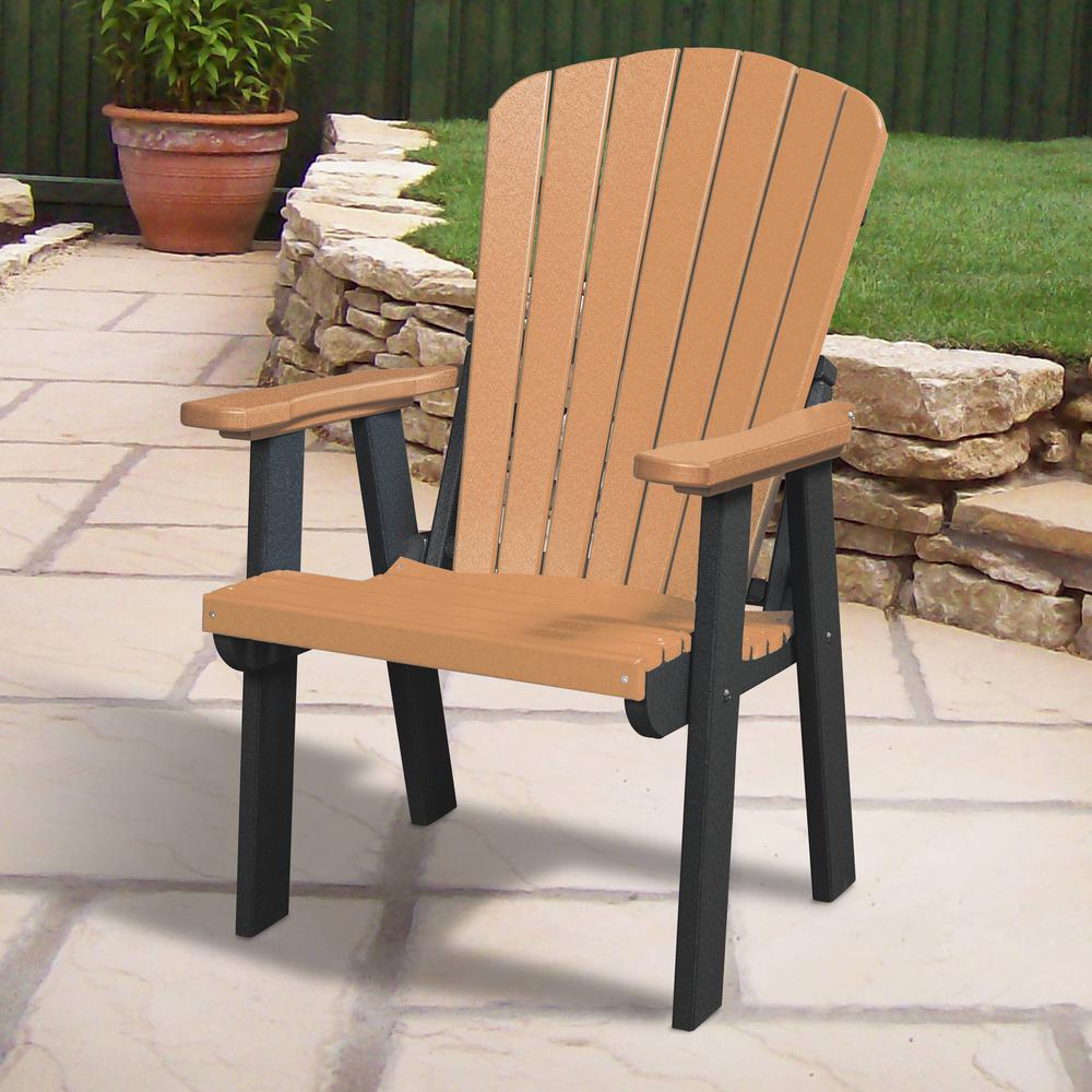 OS Home and Office Model 511CBK Fan Back Chair in Cedar with a Black Base, Made in the USA. Picture 1