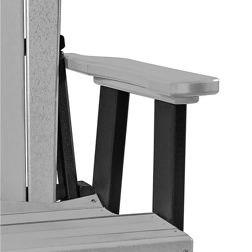 Fan Back Glider Made in the USA- Light Gray, Black. Picture 4